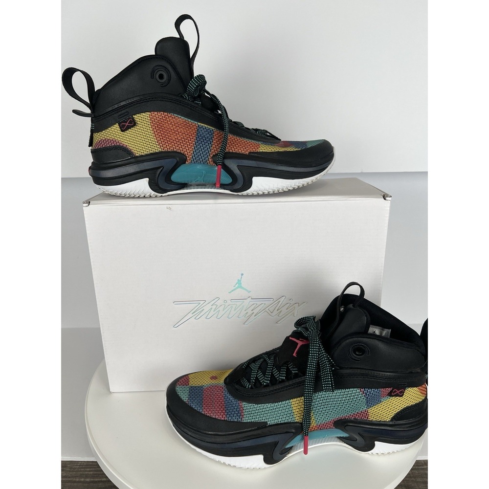 Air Jordan 36 Nike 7Y Grade School Jumpman Logo Black Multi Color DA954036